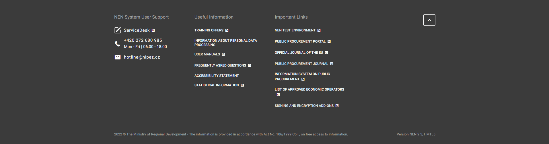 PD29102025Veřejná stránka systému NEN10AJ.png