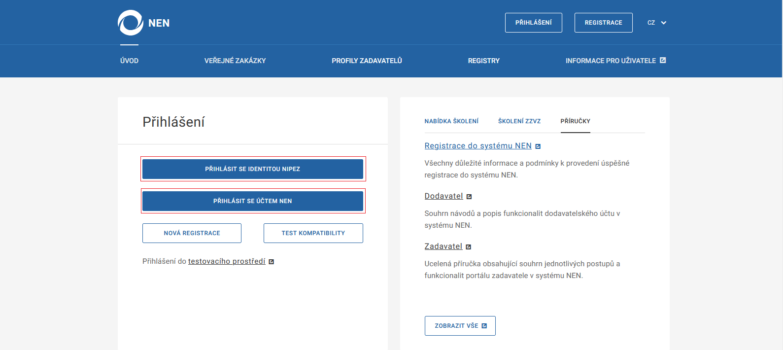 PD17012026Veřejná stránka systému NEN14.png