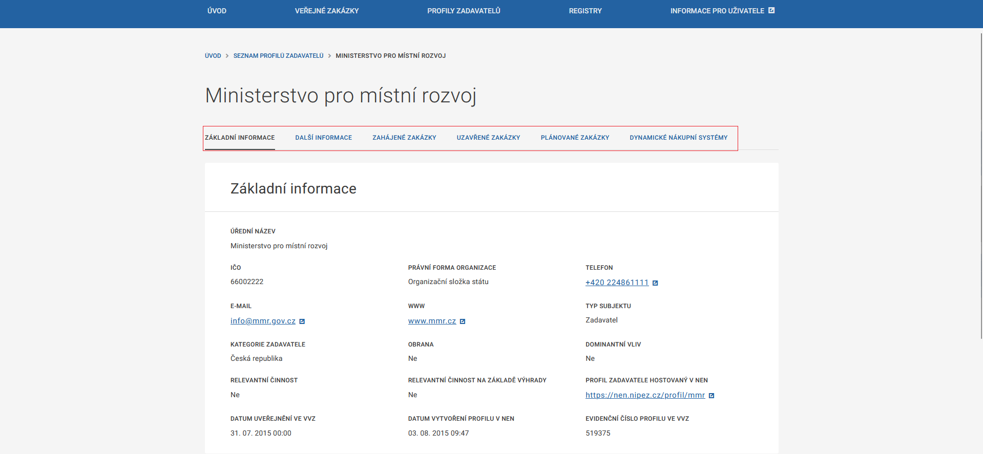 PD2003026Veřejná stránka systému NEN19.png